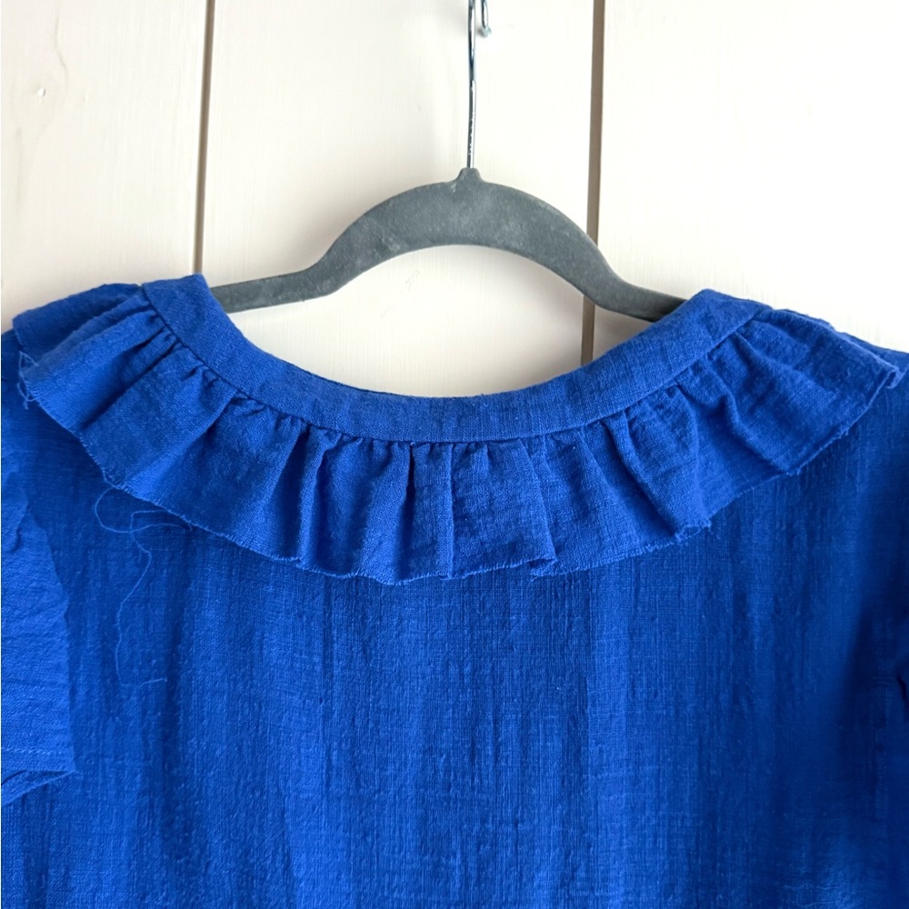 Umgee Royal Blue Textured Babydoll Style Top - Picture 3 of 4